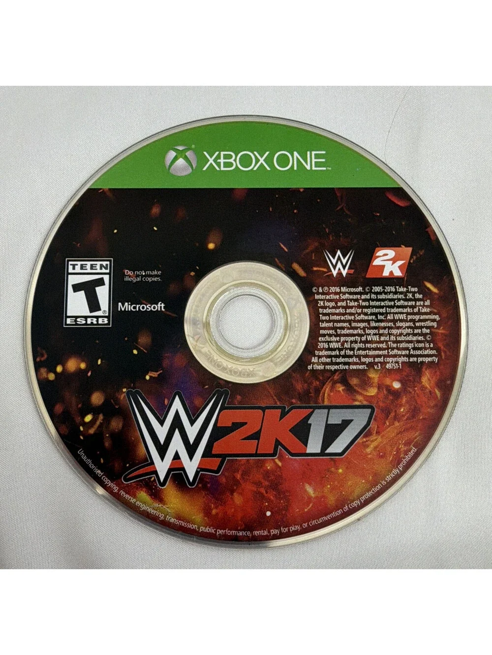 2K WWE 2K17 Microsoft Xbox One 2016 T-Teen Wrestling WWE 2K Video Game